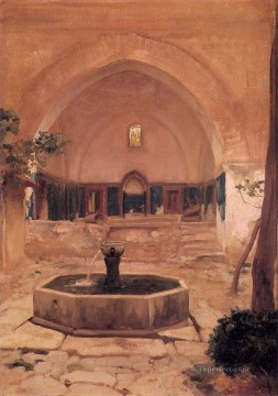 フレデリック・レイトン卿 Painting - ブルッサのモスクの中庭 1867 アカデミズム フレデリック・レイトン